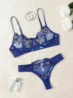2-Pieces Fancy Sexy Lingerie Set Woman Semi-Sheer Women's Underwear Embroidery Beautiful Bra And Panty Sets Erotic Outfits