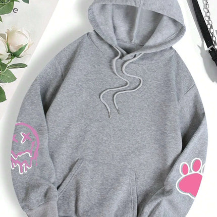 Hip Hop Street Casual Printed Female Hoodies Fashion Hoodie Oversize Loose New Sweatshirts Autumn Warm Fleece Clothing