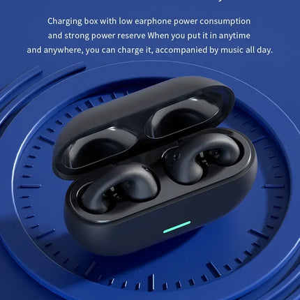 T75 Sport Bone-Conduction Bluetooth 5.3 Earphones HiFi Sound Wireless Headphones Earclip Waterproof Open Ear Headset Earring