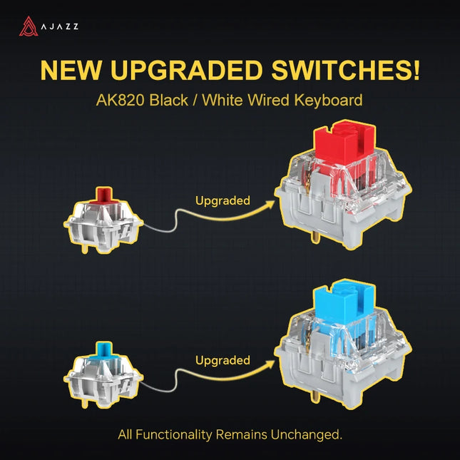 AJAZZ AK820 / AK820Pro Gaming Mechanical Keyboard 75% 82 Keys Wired Single Mode/Bluetooth Wireless Gamer Keyboard for Laptop PC