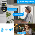 8MP 4G Sim Card Camera Dual Lens Dual Screen Wireless WiFi Outdoor Surveillance Human Detect Security Protection PTZ IP Cameras