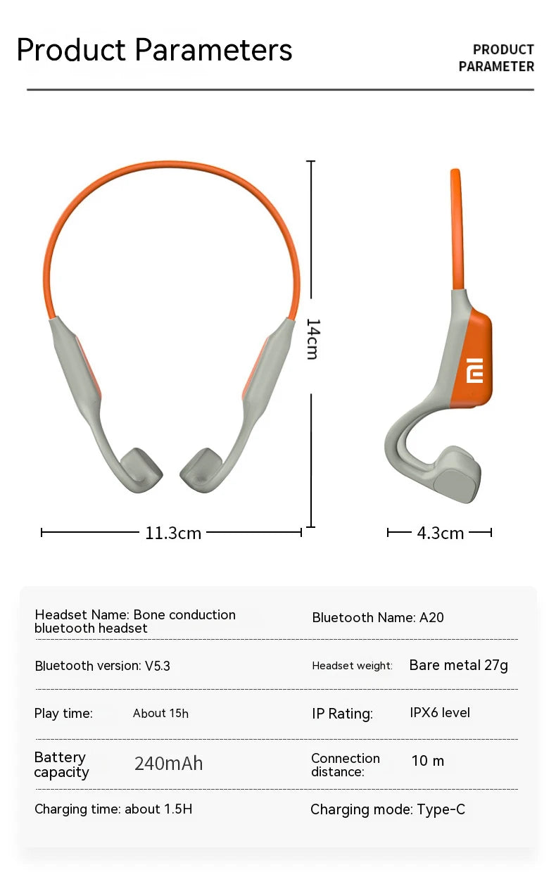 XIAOMI Neckband I18PRO Bluetooth 5.3 Headphones Bone Conduction Sport Earbuds HiFi Sound TWS Earphones Wireless Headest With Mic