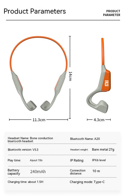XIAOMI Neckband I18PRO Bluetooth 5.3 Headphones Bone Conduction Sport Earbuds HiFi Sound TWS Earphones Wireless Headest With Mic