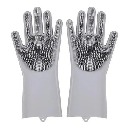 Dishwashing Cleaning Gloves Magic Silicone Rubber Dish Washing Gloves for Household Sponge Scrubber Kitchen Cleaning Tools