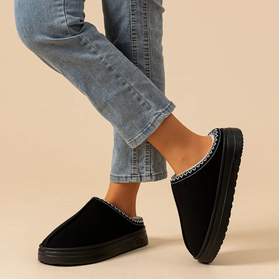 Winter Men's Slippers Indoor Bedroom Breathable Warm Snow Boots Women Outdoor Soft Sole Anti-slip Home Cotton Shoes Couple