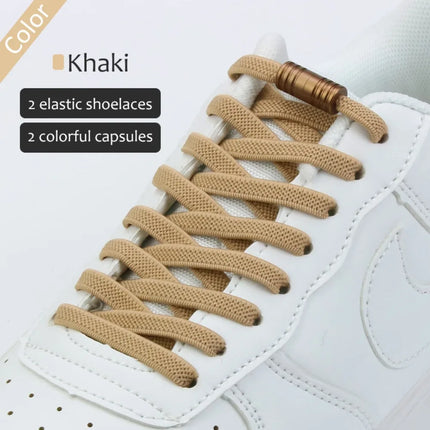 1Pair Elastic Tieless Shoelaces Shoe Laces No Tie Shoelace for Kids and Adult Sneakers Quick Lazy Metal Lock Laces Shoe Strings