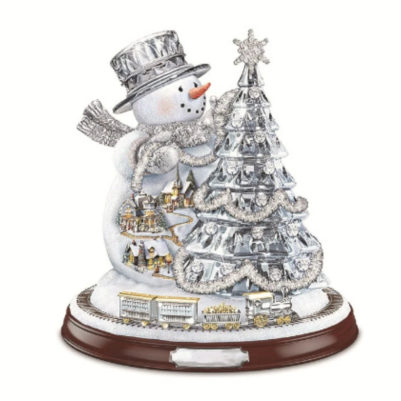 Christmas Tree Rotating Sculpture Train Decorations Paste Window  Stickers