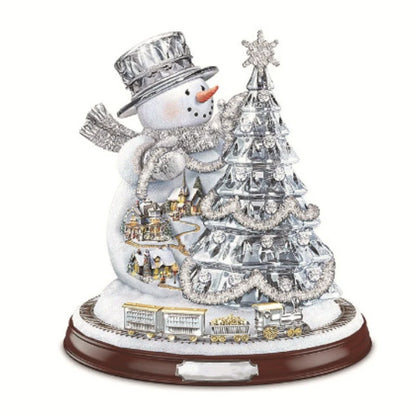 Christmas Tree Rotating Sculpture Train Decorations Paste Window  Stickers