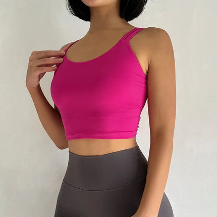 Women's Sports Bras Fitness Top, Sexy Lingerie, Push Up Fixed Pad, Yoga Bra, Back knotted Underwear, Running Vest, Gym Tops