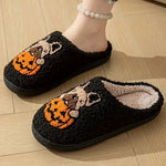 Halloween Women's Slippers Home Fluffy Casual Cartoon Designer Woman Shoes Autumn Winter Indoor Plush Slides Fashion Footwear