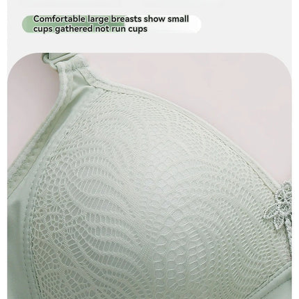 Sexy Lace Flower Surface Women Bra Four Rows Of Three Buttons No Steel Ring Large Size Underwear Skin-Friendly And Soft Lingerie