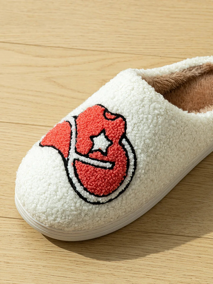 Cowgirl Style Fashion Boot Women Slippers Cool Hat Fluffy Country Nashville Comfortable Cozy Comfy Houseshoes Winter Shoes