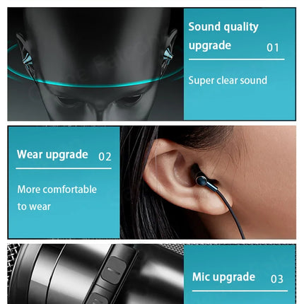 USB Type C Headphone HiFi Bass Stereo Volume Control Mic 3.5mm Wired Earbuds For Galaxy S24 S23 S22 S21 Ultra iPhone 15 Pro Max