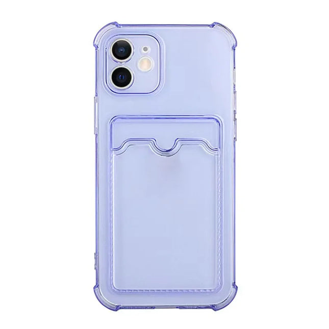 Luxury Card Bag Wallet Clear Protective Case For iphone 11 12 13 14 15 Pro X XR XS Max 7 8 SE Shockproof Transparent Cover Cases