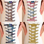 1Pair No Tie Shoe Laces Colorful Buckle Shoelaces Pearl Light Colorful Fashion Without Ties Elastic Laces Sneaker Kids Adult