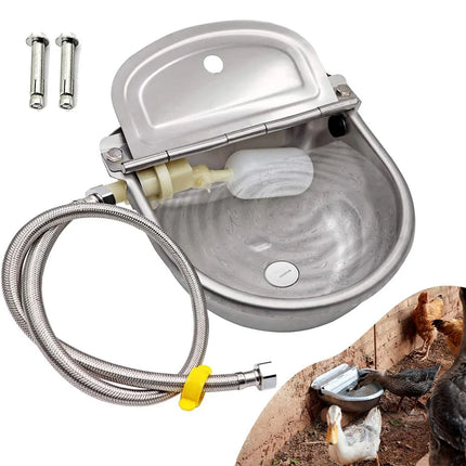Automatic Water Dispenser for Dog Water, Stainless Steel Drinking Bowl for Farm Livestock Cattle Horse Goat Sheep(Auto-Filling)