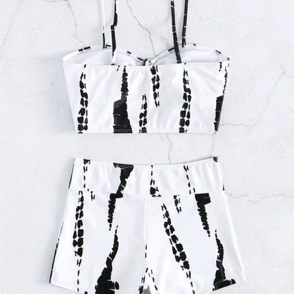 Drawstring Front Shorts Bikinis 2025 High Waist Swimsuit Women Swimwear Female Bathers Bathing Swimming Swim Suit Beachwear