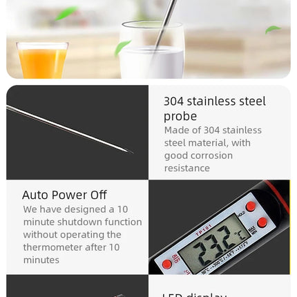 Kitchen Food Baking Digital Thermometer Electronic Probe Type Digital Display Liquid Grill Thermometer