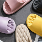 Men's Summer Slippers EVA Indoor Bathroom Thick Sole Diamond Check Massage Sensation Beach Non-slip Ladies Comfort Flat Shoes