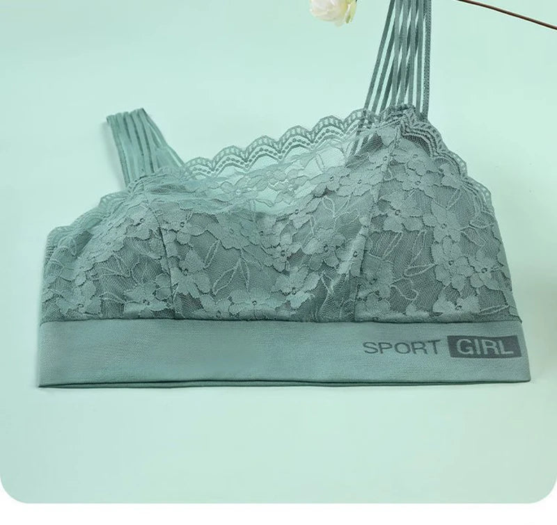 Sexy Lace Seamless Large Size Women's Bra Comfortable Breathable Sports Beauty Back Vest Sleep Gathered Wrapped Chest Tube Top