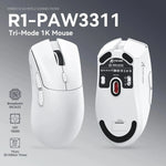 R1 Superlight Mouse Bluetooth 2.4G Wireless Gaming Mouse PixArt PAW3311 Gaming Sensor 6 Adjustable DPI for Office Game