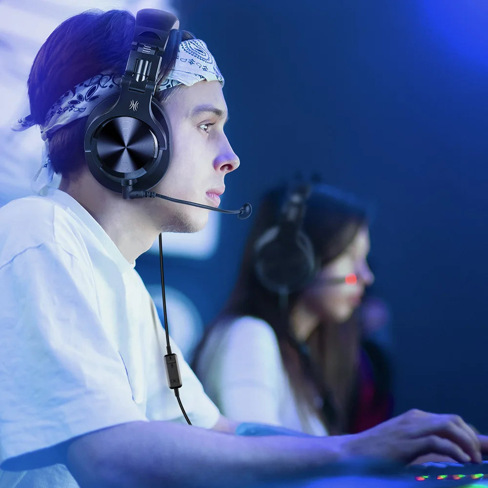 Oneodio Wired Gaming Headset Gamer 3.5mm Over-Ear Gaming Headphones With Detachable Microphone For PC Computer PS4 Xbox