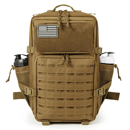 QT&QY 50L Tactical Backpack survival Bag Hunting MOLLE Backpack GYM For Men EDC Outdoor Hiking Rucksack Witch Bottle Holder