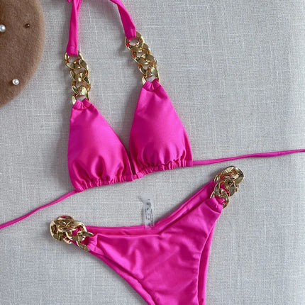 RUOTONGSEPT New Sexy Bikini 2023 Triangle Bathing Suit for Women Brazilian  Bikini Set 2-piece Halter Swimwear Push Up Swimsuit