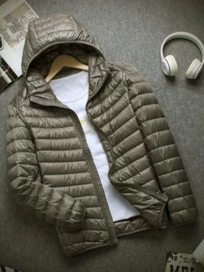 New Brand Autumn Winter Light Down Jacket Men's Fashion Hooded Short Large Ultra-thin Lightweight Youth Slim Coat Down Jackets