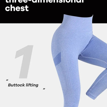 Yoga Basic 2pcs Seamless High Stretch Yoga Set Tracksuit Gym Set Crisscross Back Cami Hip-hugging Tummy Control Leggings