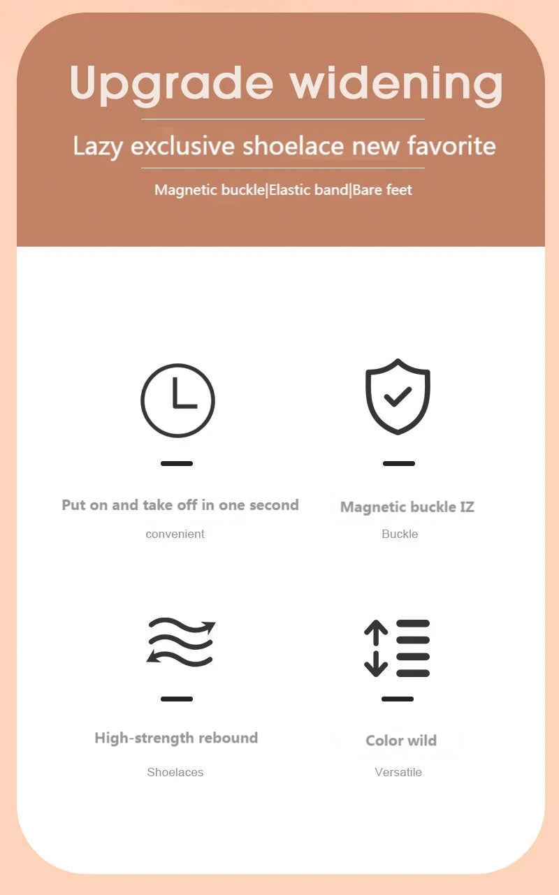 Magnetic Locking Shoelaces without ties Sneakers elastic laces  Children Adults Quick On/Off Shoelaces Shoe accessories 1 Pair