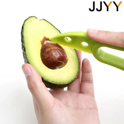 JJYY 3 in 1 Avocado Slicer Shea Corer Butter Fruit Peeler Cutter Pulp Separator Plastic Knife Kitchen Vegetable Tools