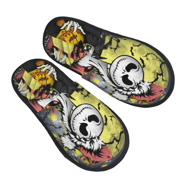 Custom Halloween Nightmare Before Christmas House Slippers Warm Jack Skellington Memory Foam Fluffy Slipper Indoor Outdoor Shoes