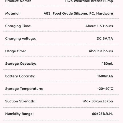 MAMIJOY Wearable Electric Breast Pumps 4 Modes 12 Levels Portable Hands Free Breast Pump Silent Comfort With 19/24mm Flange EB26