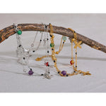 Yhpup Colorful Natural Stone Bead Flower Chain Stainless Steel Beach Anklet for Women Exquisite Summer Jewelry Bijoux Femme