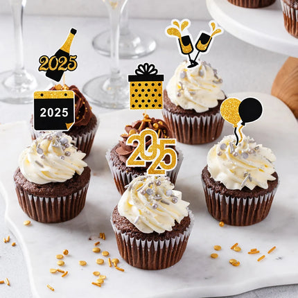 2025 Crown Number Foil Balloons Happy New Year Eve Party Decoration Photo Booth Props Supplies Christmas Home Decor Navidad 2024