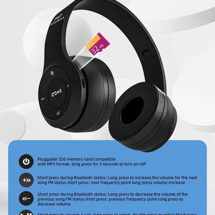 Stereo P47 Headset 5.0 Bluetooth Headset Folding Series Wireless Sports Game Headset