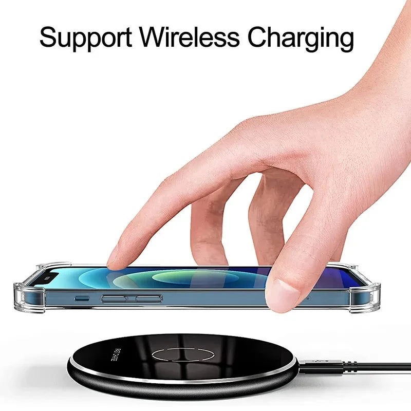 Shockproof Silicone Soft Airbags Case For iPhone SE 2020 2022 15 14 13 12 Mini 11 Pro Xs Max X XR 6 6s 7 8 Plus Clear Back Cover