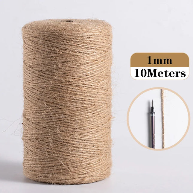 Natural Vintage Jute Rope Twine Roll Sewing Christmas Crafts Jute Cord Thread Wedding Handmade DIY Party Ribbon Bows Decoration