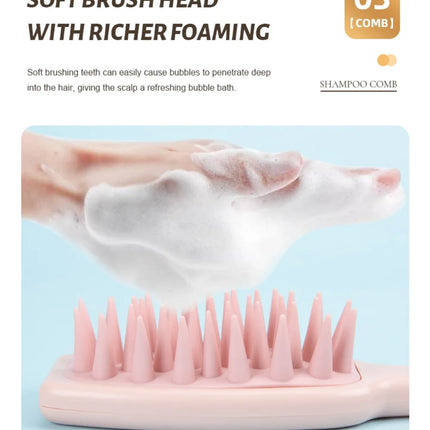 Silicone Shampoo Brush Scalp Massage Brush Head Washing Comb Long Handle Hair Massager Bath Brush Body Scrubber Hair Accessories