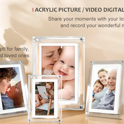 Acrylic Digital Photo Frame 5/7 Inch 1000mAh Vertical Display IPS Screen 2G Memory Battery Porta Retrato Digital