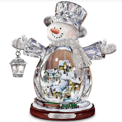 Christmas Tree Rotating Sculpture Train Decorations Paste Window  Stickers