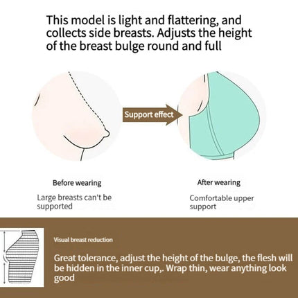 The New Front Button Type Sexy Brassiere Anti-sagging Gathered No Steel Ring Ladies Mother Large Size Thin Section Underwear Bra