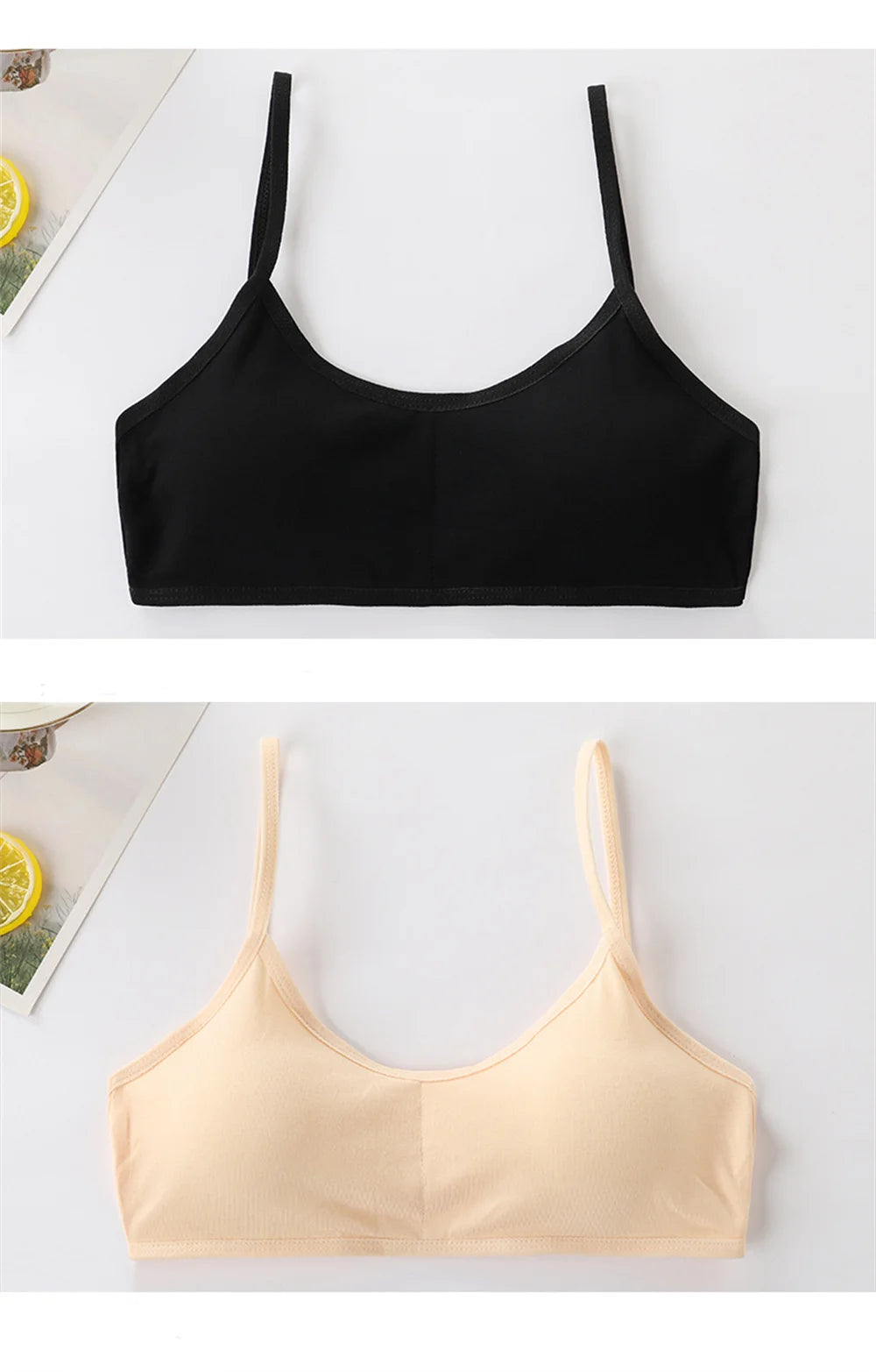 Girls Underwear Without Steel Rings Thin Cotton And Sports Summer Bra Double Layer Suspender Breathable Sponge Pad Camisole﻿
