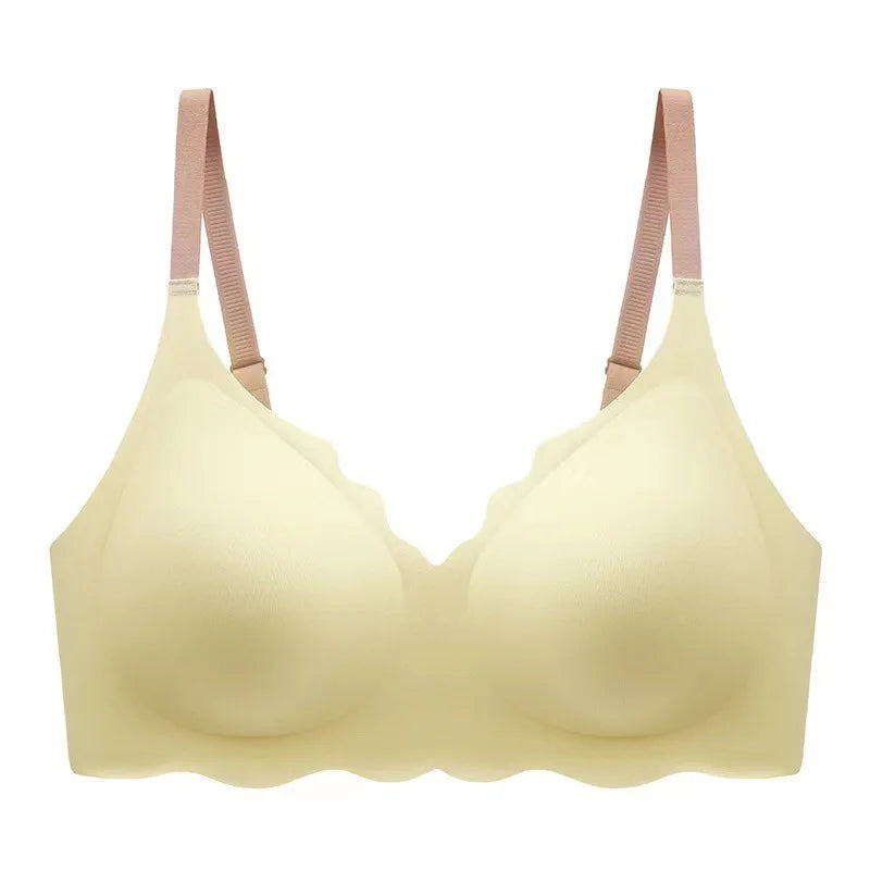 Sexy Seamless Bras For Women Wire Free Push Up Brassiere V Neck Bralette Women's Glossy Soft Underwear Female Lingerie Intimates