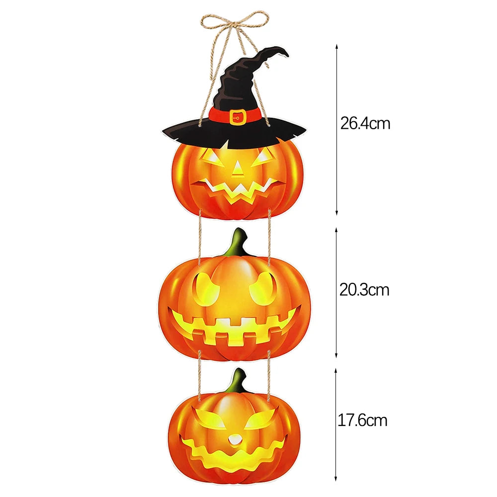 Halloween Hanging Banner Garland Bunting Pumkin Ghost Bat Paper Banner Door Hanging Ornaments Halloween Xmas Party Decoration