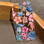 Transparent Turtle Lobster Coconut Print Case For iPhone 16E 16 15 14 13 12 11 Pro Max Mini Soft Covers