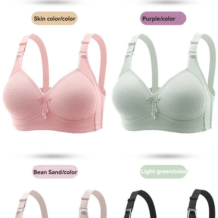 Sexy Lace Flower Surface Women Bra Four Rows Of Three Buttons No Steel Ring Large Size Underwear Skin-Friendly And Soft Lingerie