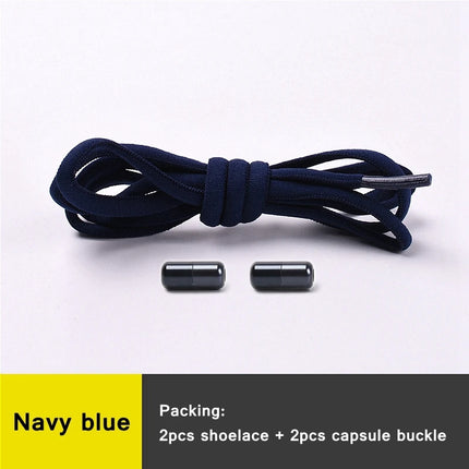 21 Colors No Tie Shoelaces Round Color Metal Lock Elastic Shoelace General For Children And Adults Sneakers Lazy Laces Unisex