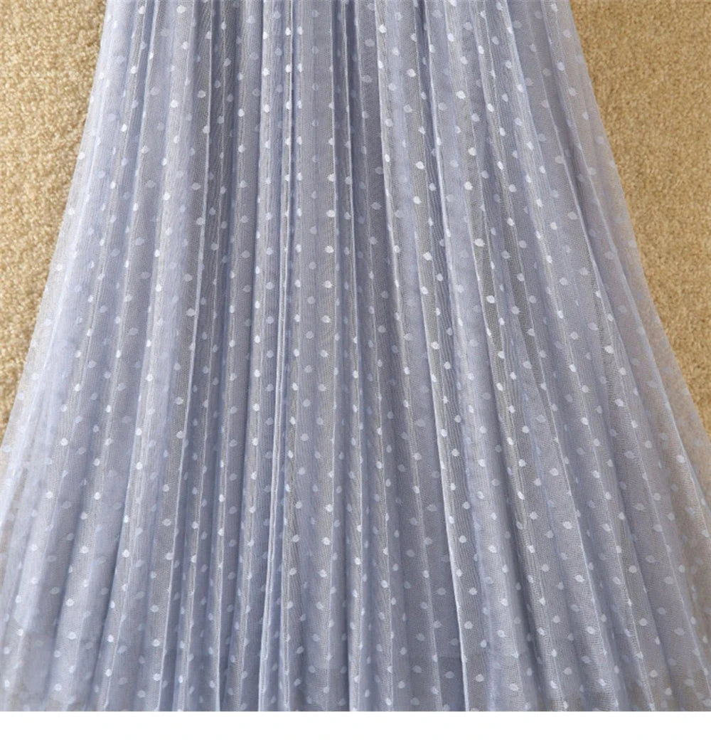 Tutu Tulle Long Maxi Skirt Women Fashion 2023 Korean Cute Pink High Waist Pleated Skirt Mesh Female Lady Aesthetic Faldas